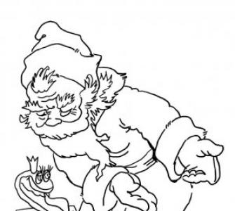 Neujahrs-Malvorlagen mit Weihnachtsmann und Schneewittchen